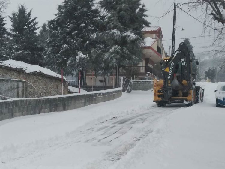 Από τις 05:00 το πρωί έχει ξεκινήσει ο αποχιονισμός