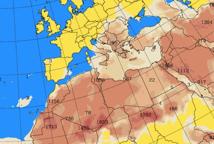 Ευνοείται η μεταφορά σκόνης από την Αφρική, μέχρι το Σάββατο 2 Απριλίου