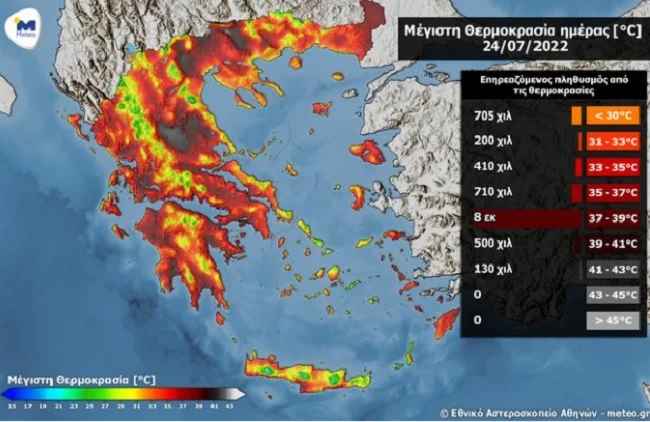 Καύσωνας: Στο έλεος του καύσωνα η χώρα – Έως και 42 βαθμούς η θερμοκρασία