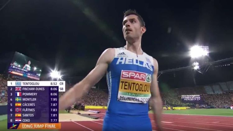 Χρυσός ο Μίλτος Τεντόγλου με άλμα 8.52μ