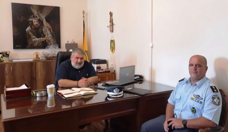 Τον Δήμαρχο Εορδαίας Παναγιώτη Πλακεντά Επισκέφθηκε Ο Νέος Διοικητής Του Τμήματος Τροχαίας Εορδαίας, Παναγιώτης Αβραμίδης