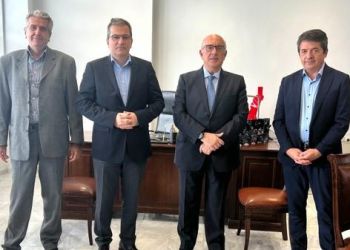 Ο Υφυπουργός Μεταφορών Μιχάλης Παπαδόπουλος με τις Πρυτανικές αρχές του Πανεπιστημίου Δυτικής Μακεδονίας