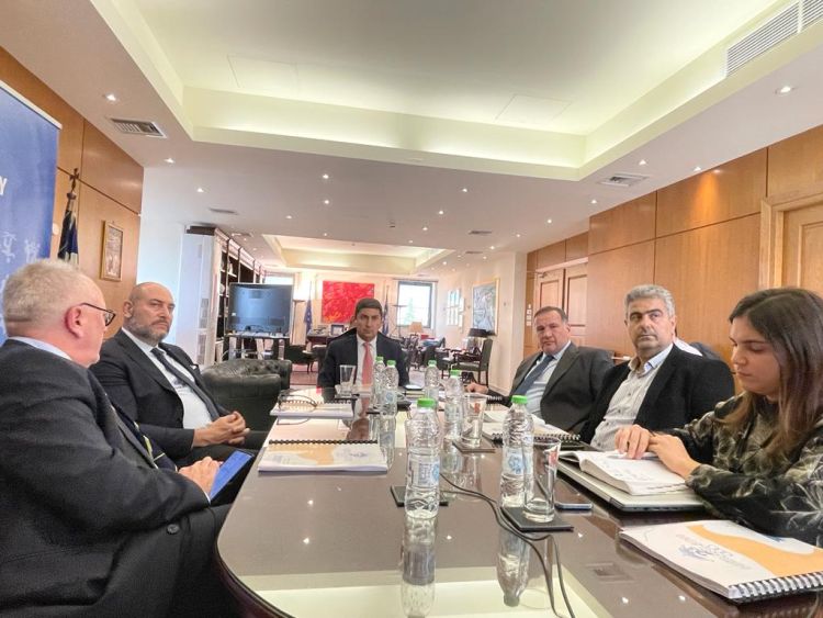 3οι Μεσογειακοί Παράκτιοι Αγώνες – Επίσκεψη του προέδρου της Διεθνούς Ένωσης Μεσογειακών Αγώνων, Νταβίντε Τιτζάνο στην Αθήνα