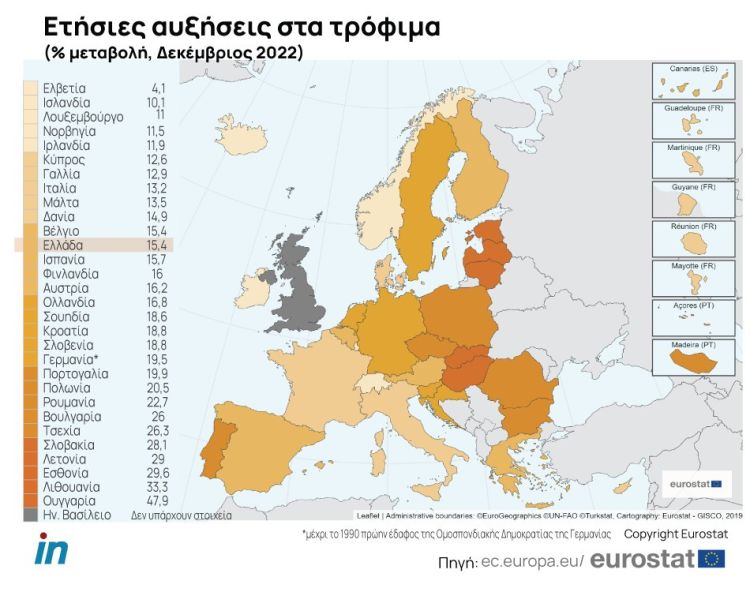 Ακρίβεια – Στα τρόφιμα οι μεγαλύτερες αυξήσεις μετά την ενέργεια