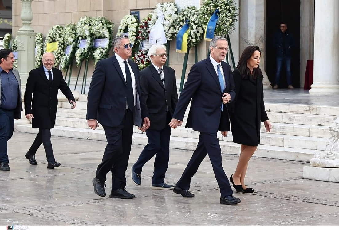 Σαμαράς, Βορίδης, Ασημακοπούλου Στην Κηδεία Του Κωνσταντίνου