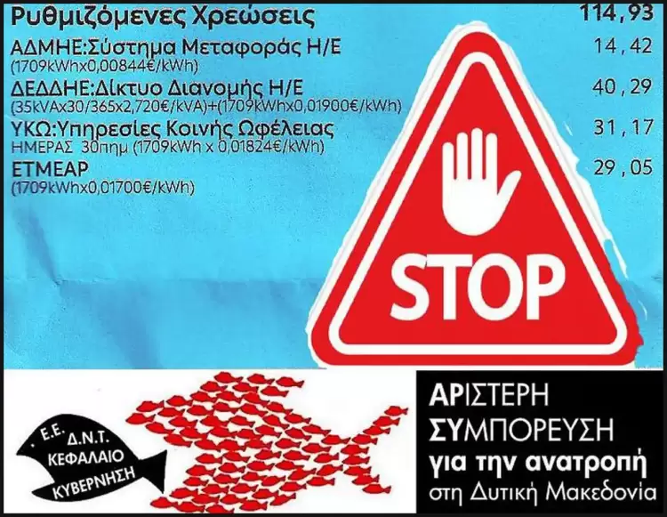 ΟΧΙ στο νέο «χαράτσι» του ΔΕΔΔΗΕ - Να καταργηθούν τώρα όλες οι «ρυθμιζόμενες Χρεώσεις» ΟΧΙ στο νέο «χαράτσι» του ΔΕΔΔΗΕ – Να καταργηθούν τώρα όλες οι «ρυθμιζόμενες Χρεώσεις»