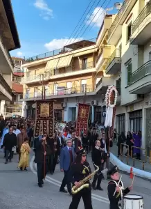 Σιάτιστα: Πομπή υποδοχής της Ιεράς εικόνας της Παναγίας Ελεούσας Μικροκάστρου