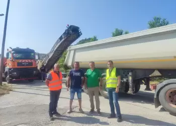 εργασίες εκτέλεσης του έργου Βελτίωσης Οδικής Ασφάλειας της εθνικής οδού Δισπηλιό Καστοριά.