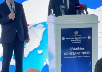 Ο Στάθης Κωνσταντινίδης στα εγκαίνια της νέας τουρκικής συνοριακής πύλης στο σημείο Καστανιές Pazarkule