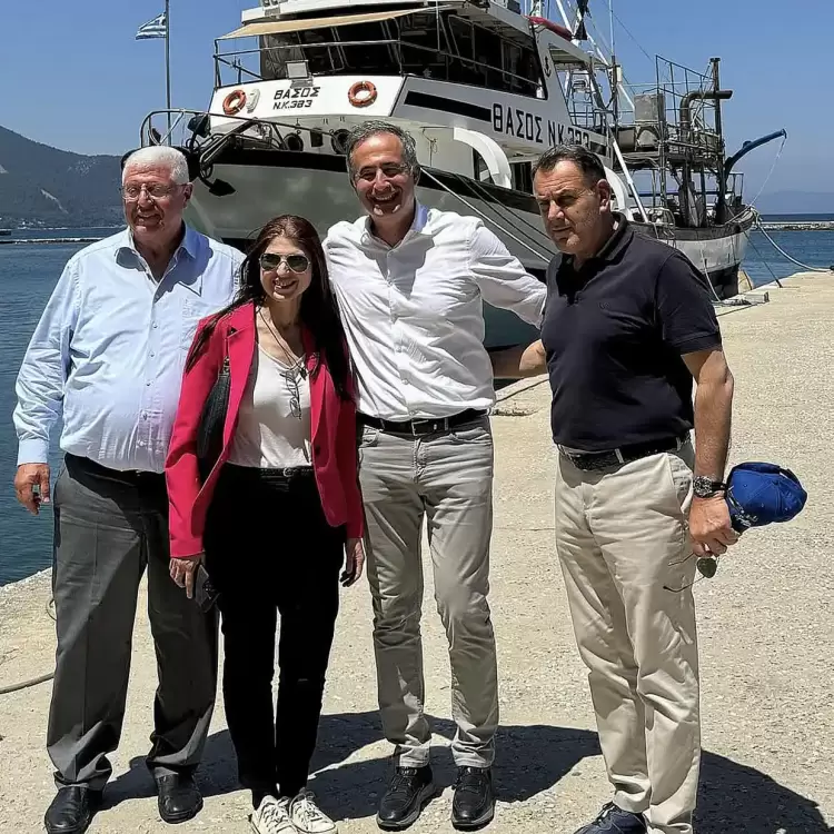 Επίσκεψη του ΥΜΑΘ Στάθη Κωνσταντινίδη στη Θάσο με κλιμάκιο της Νέας Δημοκρατίας