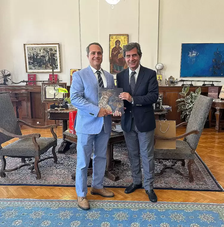 Εθιμοτυπική συνάντηση του ΥΜΑΘ Κωνσταντίνου Π. Γκιουλέκα με τον Γενικό Πρόξενο των ΗΠΑ στη Θεσσαλονίκη Jerry Ismail