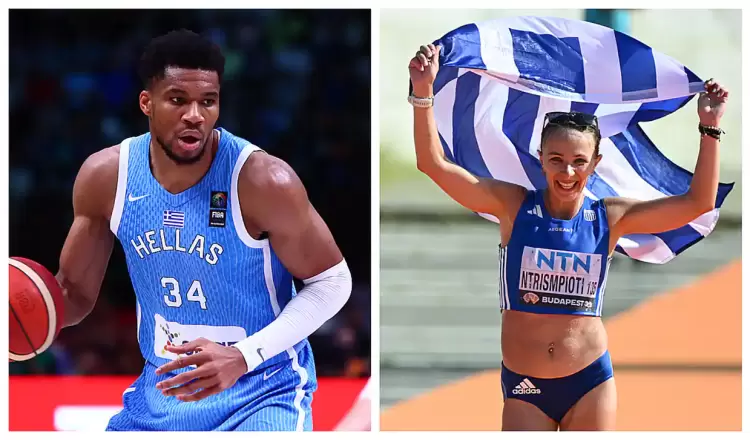 Γιάννης Αντετοκούνμπο και Αντιγόνη Ντρισμπιώτη Σημαιοφόροι στην Τελετή Έναρξης των Ολυμπιακών Αγώνων Παρίσι 2024 Γιάννης Αντετοκούνμπο και Αντιγόνη Ντρισμπιώτη Σημαιοφόροι στην Τελετή Έναρξης των Ολυμπιακών Αγώνων Παρίσι 2024