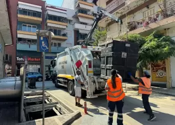 Συνεχίζονται οι εργασίες καθαρισμού και πλύσης κάδων απορριμμάτων από τον Δήμο Φλώρινας