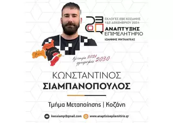 Kωνσταντίνος Σιαμπανόπουλος: «Η Κοζάνη είναι ο τόπος που ζω και επιχειρώ και θα συνεχίσω να το κάνω όσο οι συνθήκες το επιτρέπουν»