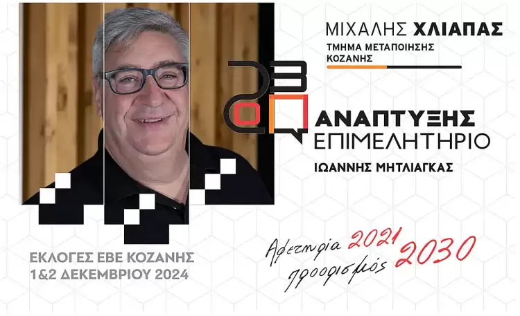 Ανακοίνωση υποψηφιότητας για τις εκλογές του επιμελητηρίου Μιχάλη Χλιάπα