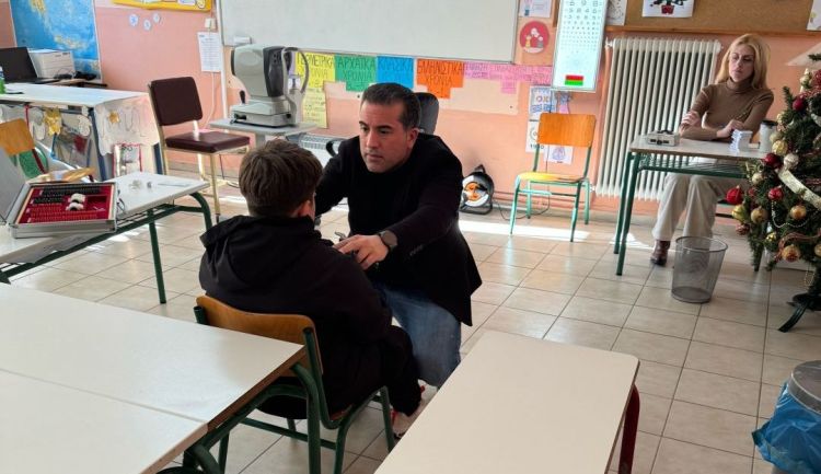 Οπτομετρική εξέταση στο Δημοτικό και το Γυμνάσιο του Λιβαδερού Κοζάνης.