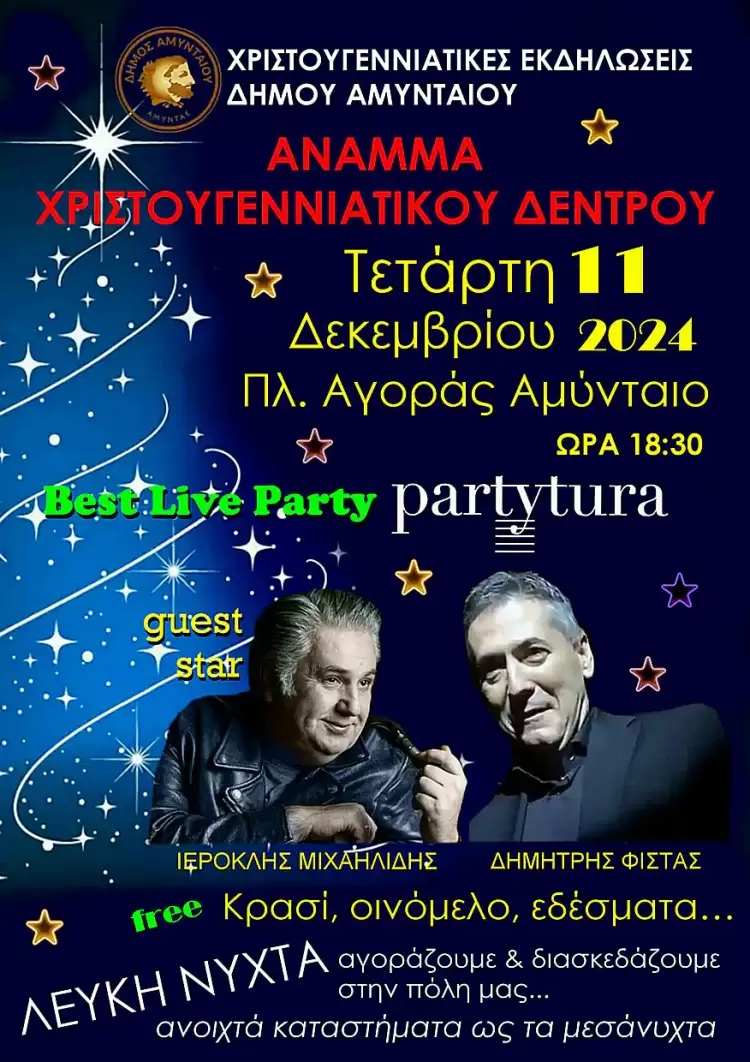 Την Τετάρτη θα ανάψει το Χριστουγεννιάτικο Δέντρο στο Αμύνταιο