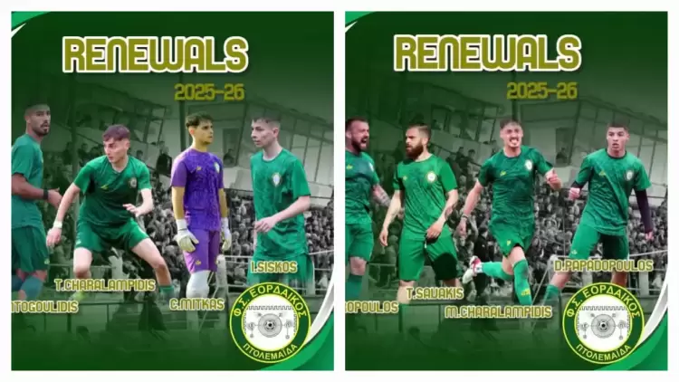 ΦΣ Εορδαϊκός: Ανανέωση συνεργασίας με οκτώ ποδοσφαιριστές!