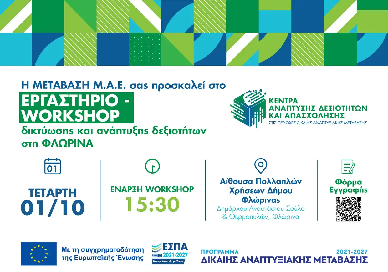 Φλώρινα 2025: Χτίζουμε το Μέλλον – Σύμπραξη για την Ανάπτυξη Δεξιοτήτων, την Καινοτομία και την Επιχειρηματικότητα